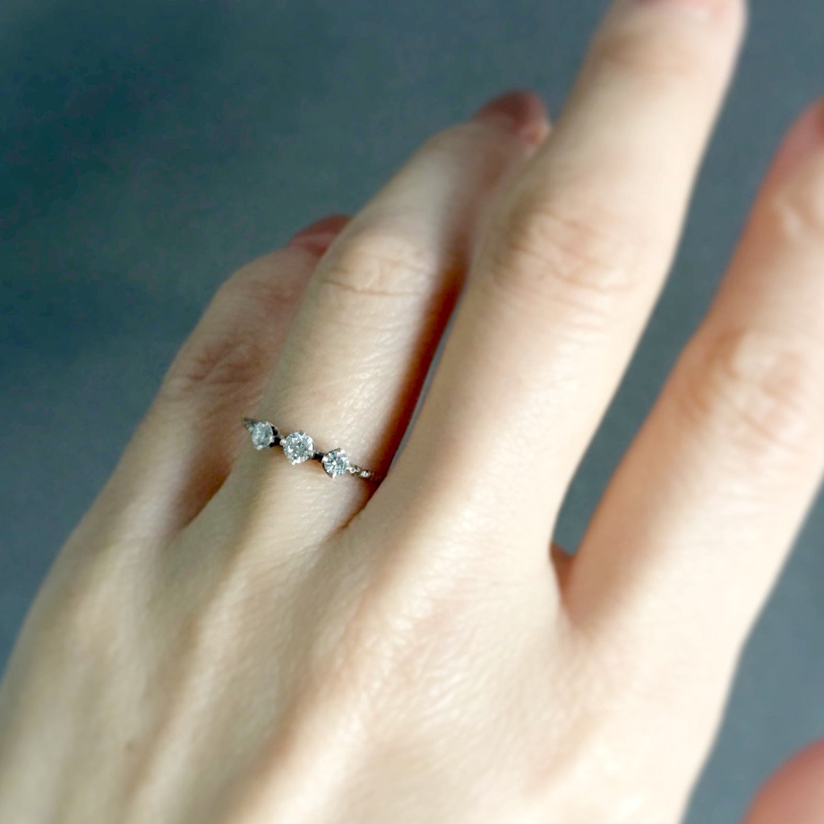 18K White Gold on Model