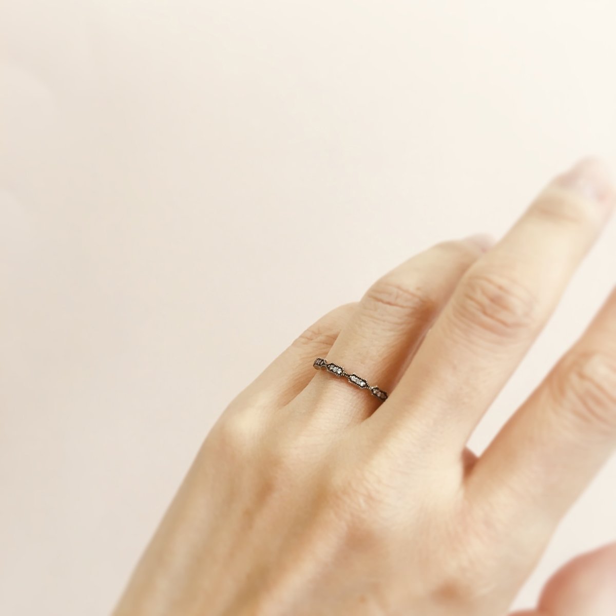 18K White Gold (w/Black Rhodium) on Model